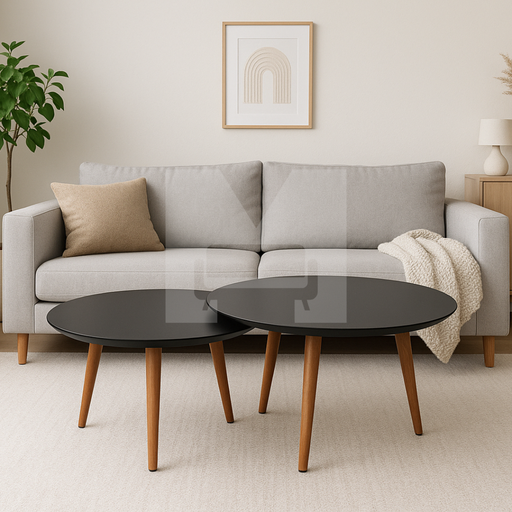 [MBE-0703] Mesa De Centro Luna Negro